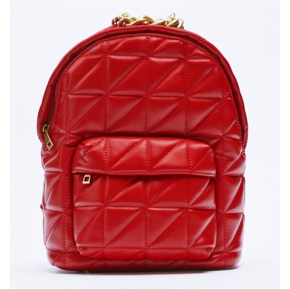 ZARA QUILTED BACKPACK WITH LUG SOLE CHAINS | NWT - Picture 1 of 6